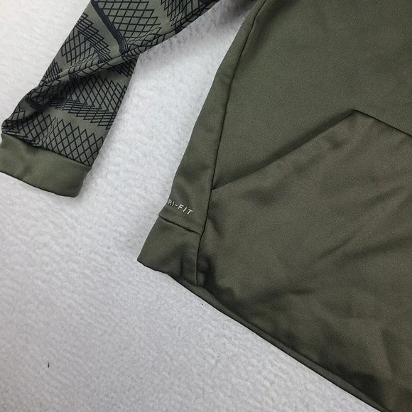 Nike Hoodie Mens Small Dark Green Olive Dri Fit Training Activewear 800303-325 - Picture 2 of 13
